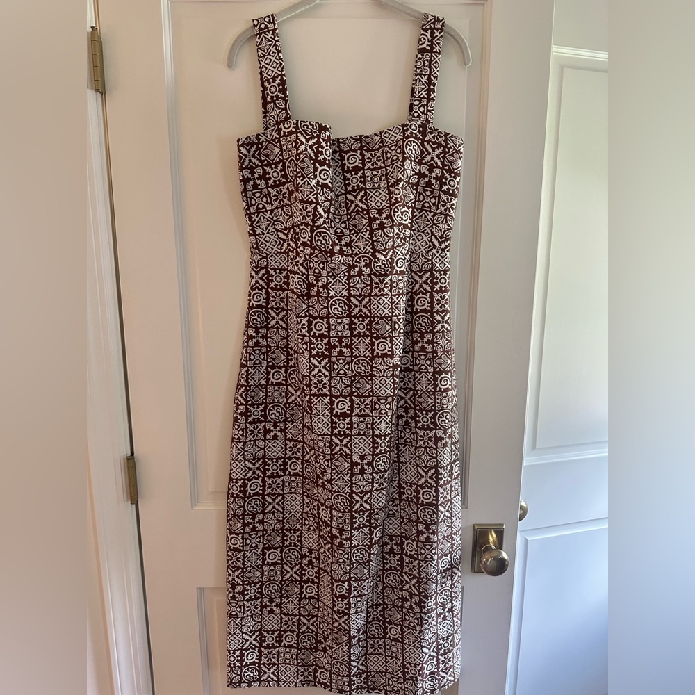Coco Shop Brown and White Patterned Sundress